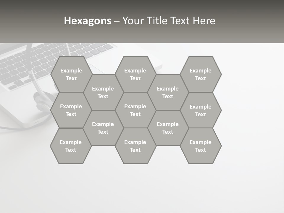 A Laptop With A Headset On Top Of It PowerPoint Template