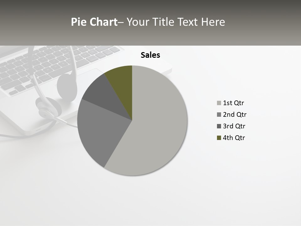 A Laptop With A Headset On Top Of It PowerPoint Template