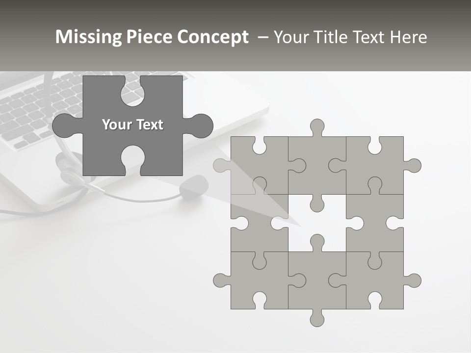 A Laptop With A Headset On Top Of It PowerPoint Template