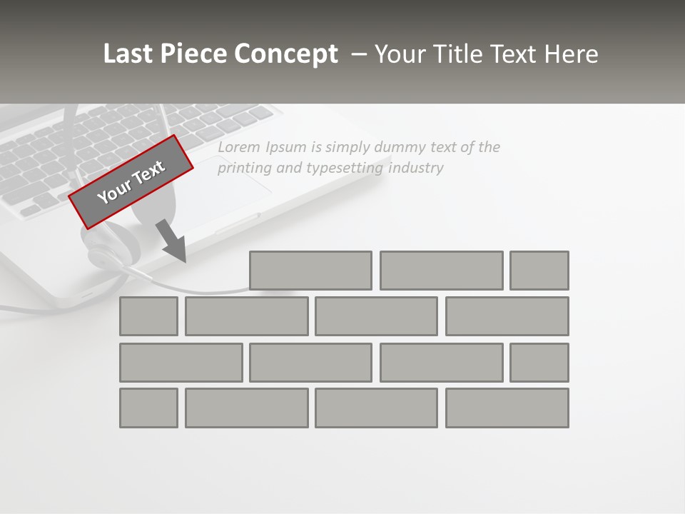 A Laptop With A Headset On Top Of It PowerPoint Template