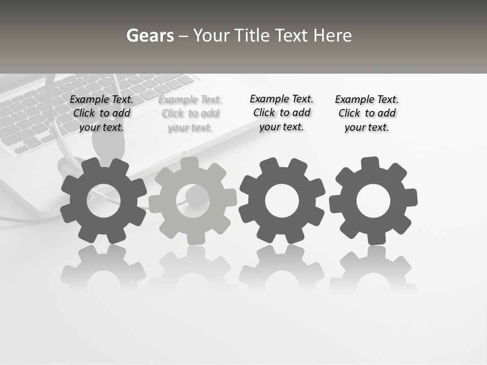 A Laptop With A Headset On Top Of It PowerPoint Template