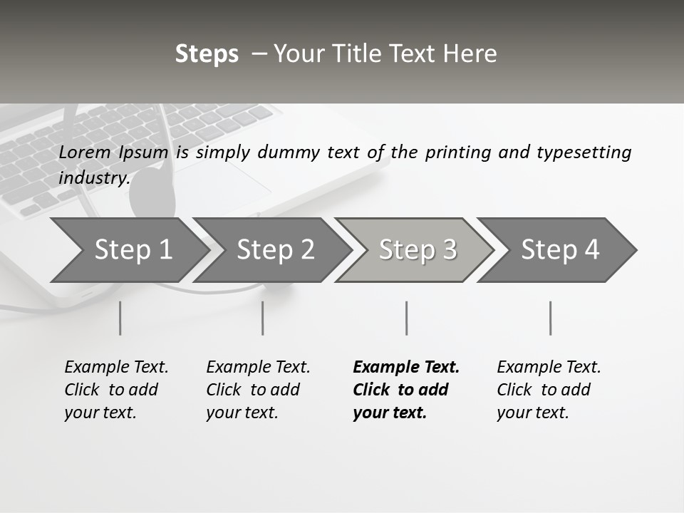 A Laptop With A Headset On Top Of It PowerPoint Template
