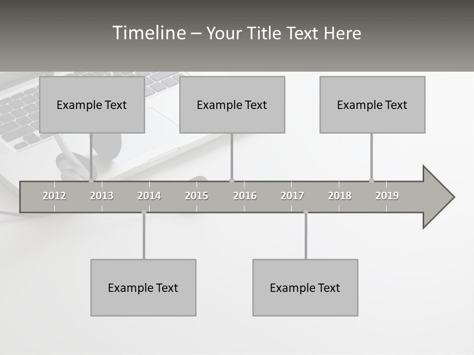 A Laptop With A Headset On Top Of It PowerPoint Template