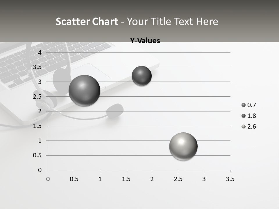 A Laptop With A Headset On Top Of It PowerPoint Template