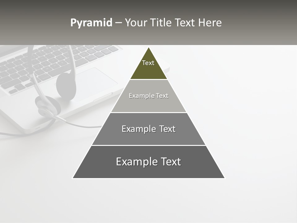 A Laptop With A Headset On Top Of It PowerPoint Template