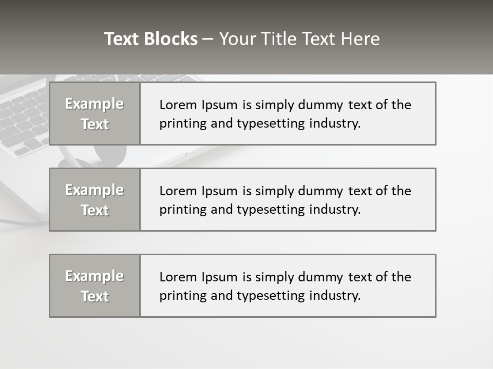 A Laptop With A Headset On Top Of It PowerPoint Template