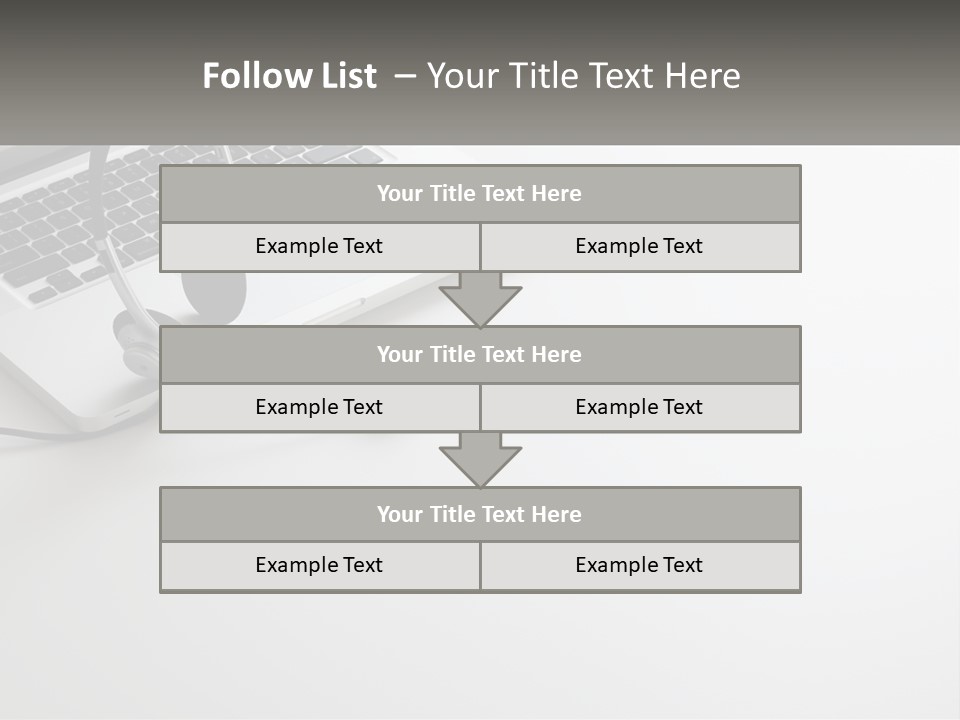 A Laptop With A Headset On Top Of It PowerPoint Template