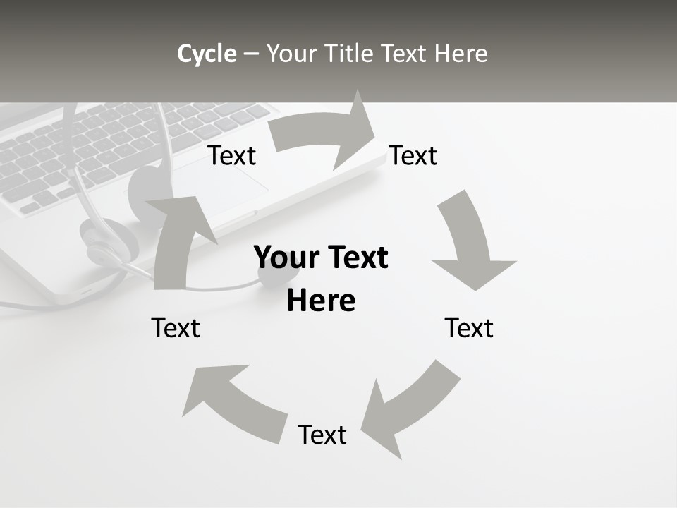 A Laptop With A Headset On Top Of It PowerPoint Template