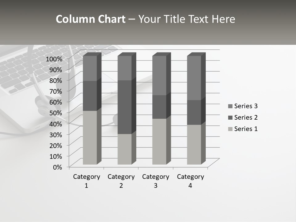 A Laptop With A Headset On Top Of It PowerPoint Template
