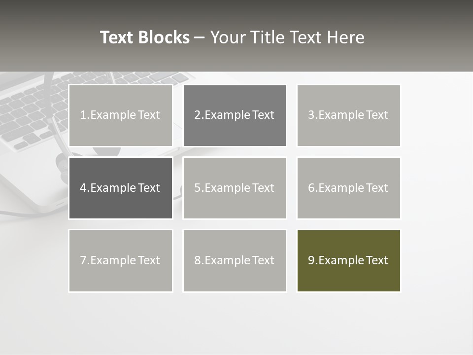 A Laptop With A Headset On Top Of It PowerPoint Template