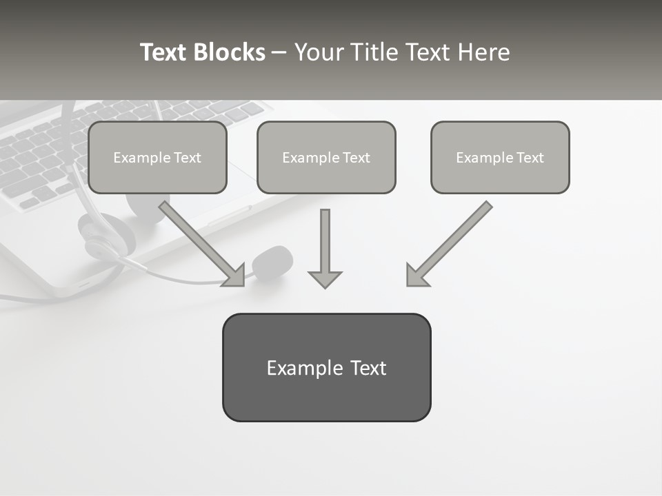A Laptop With A Headset On Top Of It PowerPoint Template