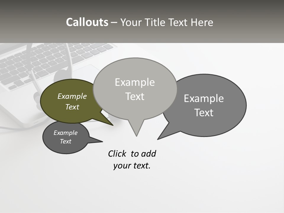 A Laptop With A Headset On Top Of It PowerPoint Template