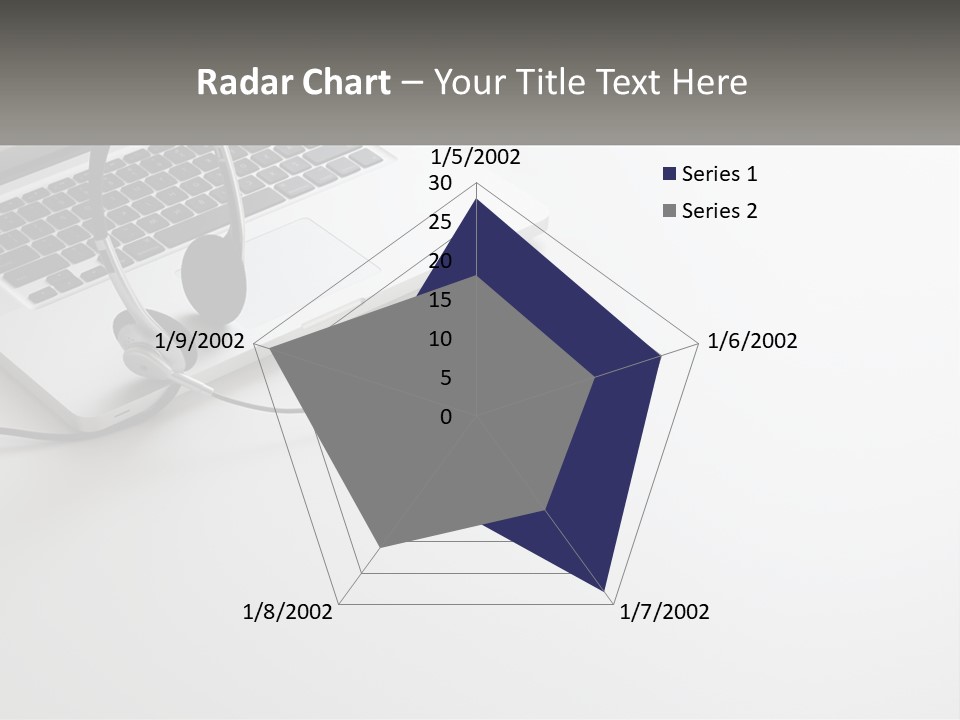 A Laptop With A Headset On Top Of It PowerPoint Template
