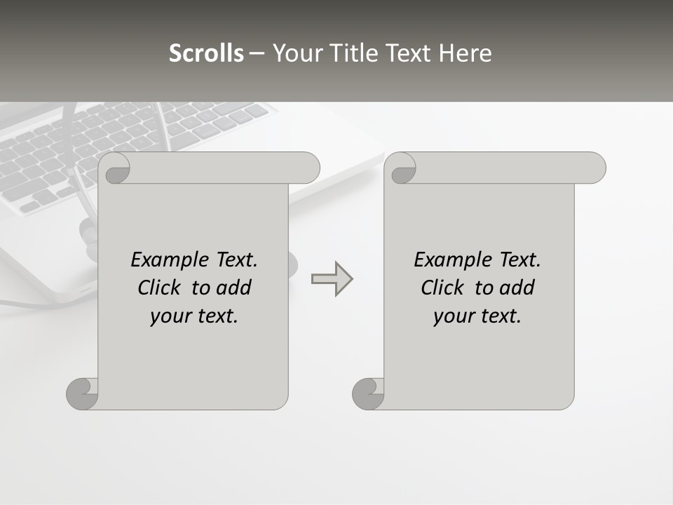 A Laptop With A Headset On Top Of It PowerPoint Template