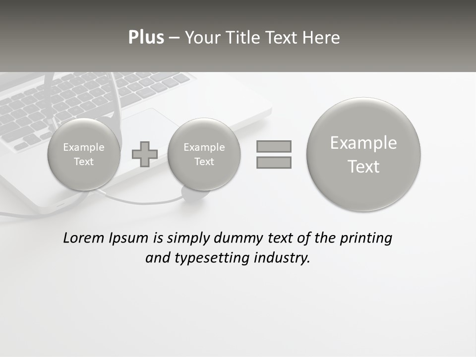 A Laptop With A Headset On Top Of It PowerPoint Template