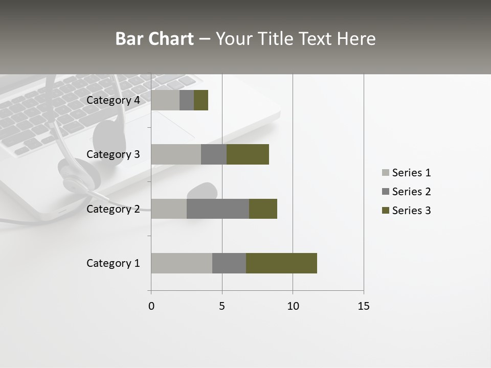 A Laptop With A Headset On Top Of It PowerPoint Template