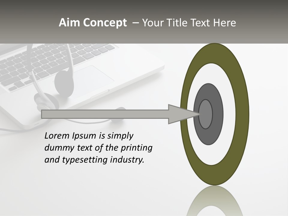 A Laptop With A Headset On Top Of It PowerPoint Template