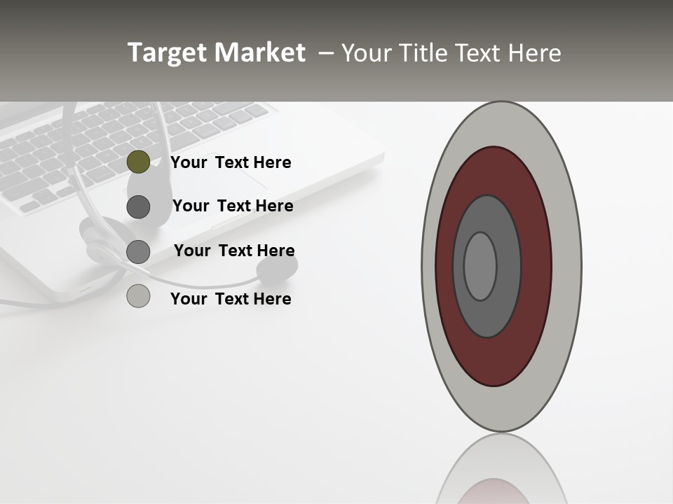 A Laptop With A Headset On Top Of It PowerPoint Template