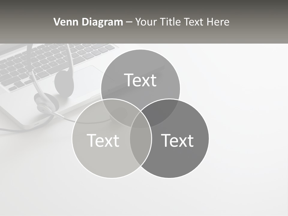 A Laptop With A Headset On Top Of It PowerPoint Template