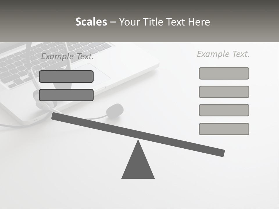 A Laptop With A Headset On Top Of It PowerPoint Template