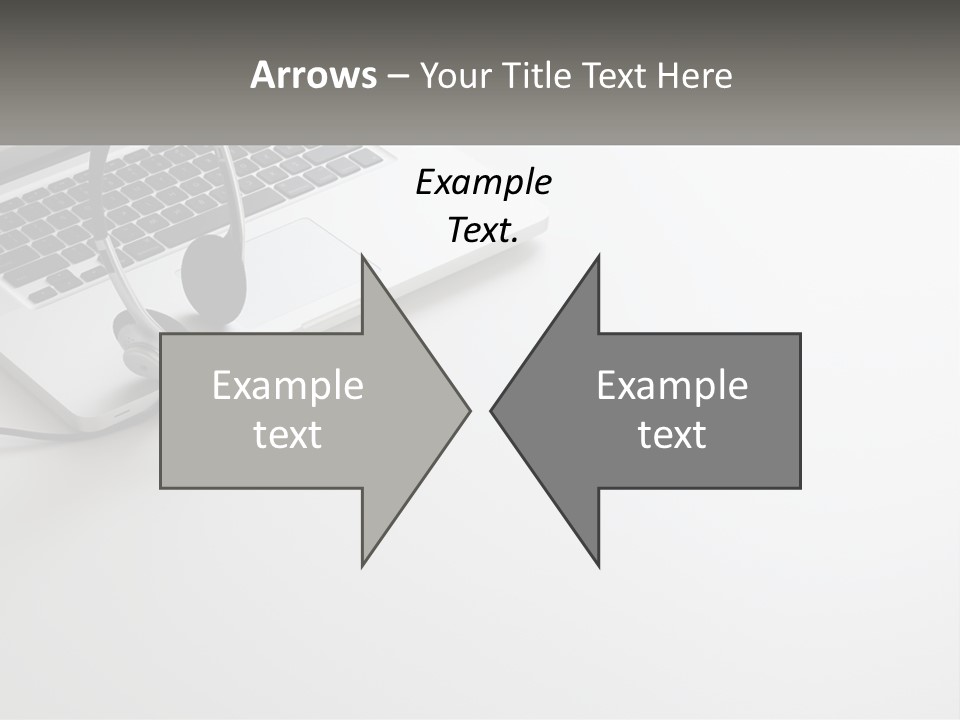A Laptop With A Headset On Top Of It PowerPoint Template