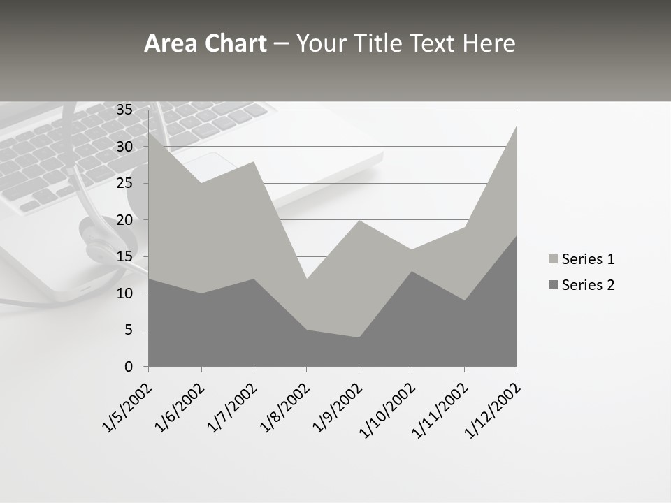 A Laptop With A Headset On Top Of It PowerPoint Template