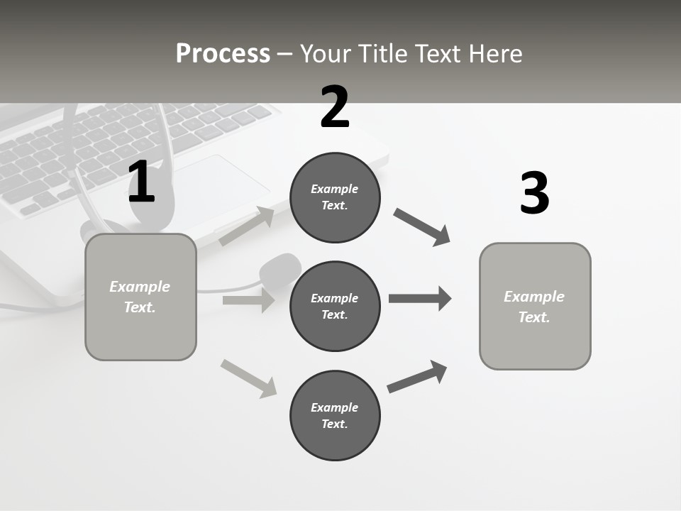 A Laptop With A Headset On Top Of It PowerPoint Template
