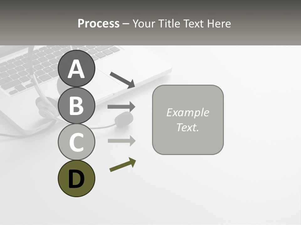 A Laptop With A Headset On Top Of It PowerPoint Template