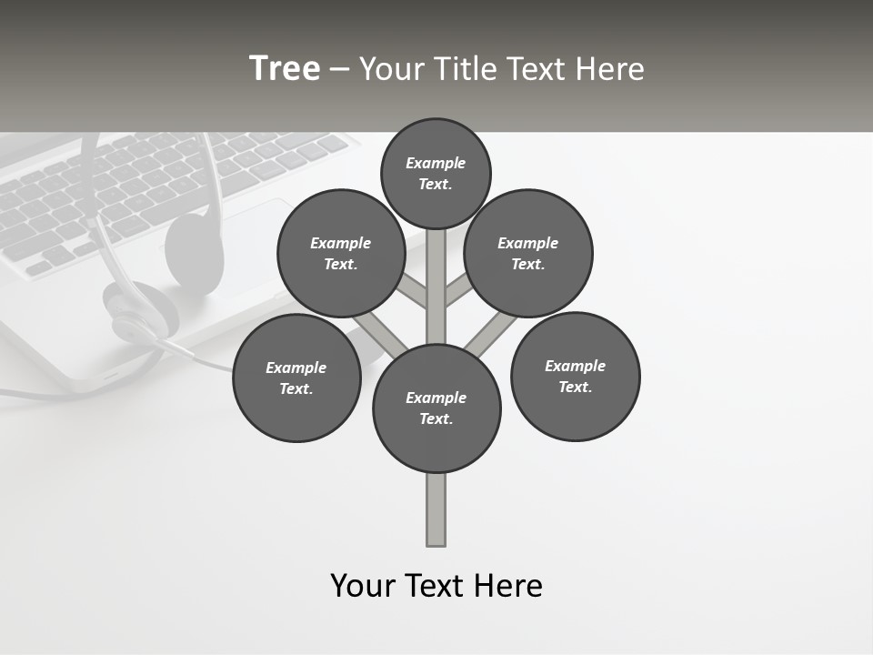 A Laptop With A Headset On Top Of It PowerPoint Template