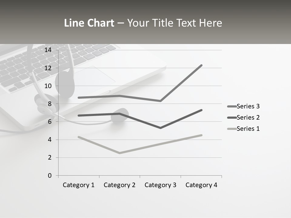 A Laptop With A Headset On Top Of It PowerPoint Template