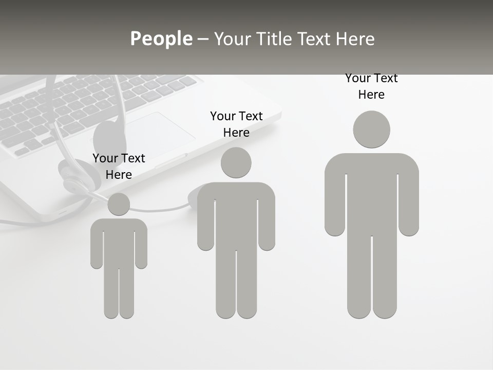 A Laptop With A Headset On Top Of It PowerPoint Template