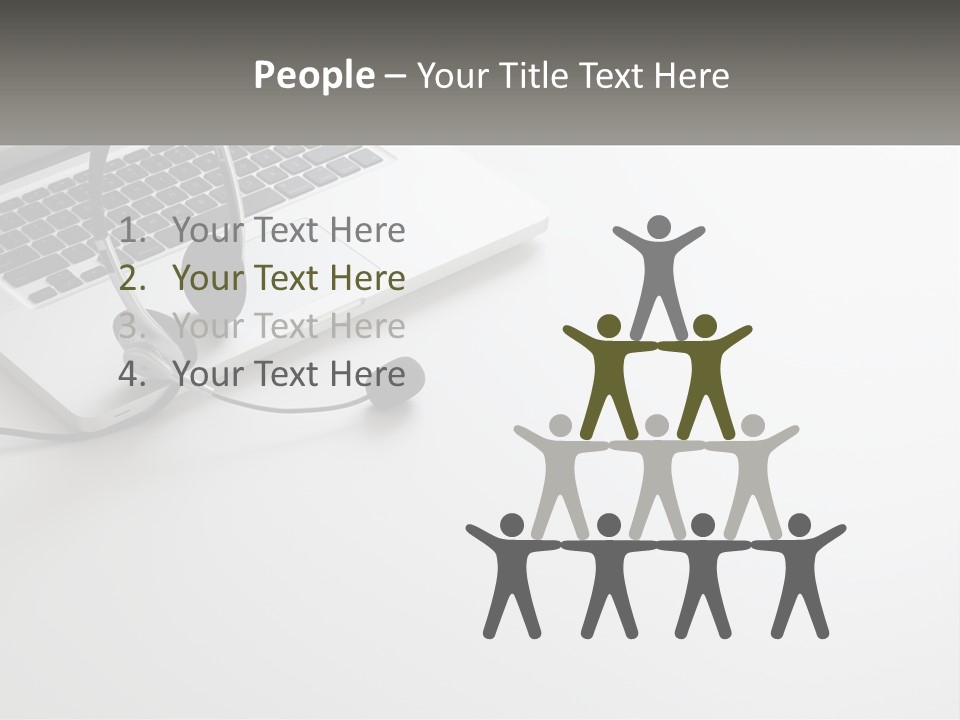 A Laptop With A Headset On Top Of It PowerPoint Template