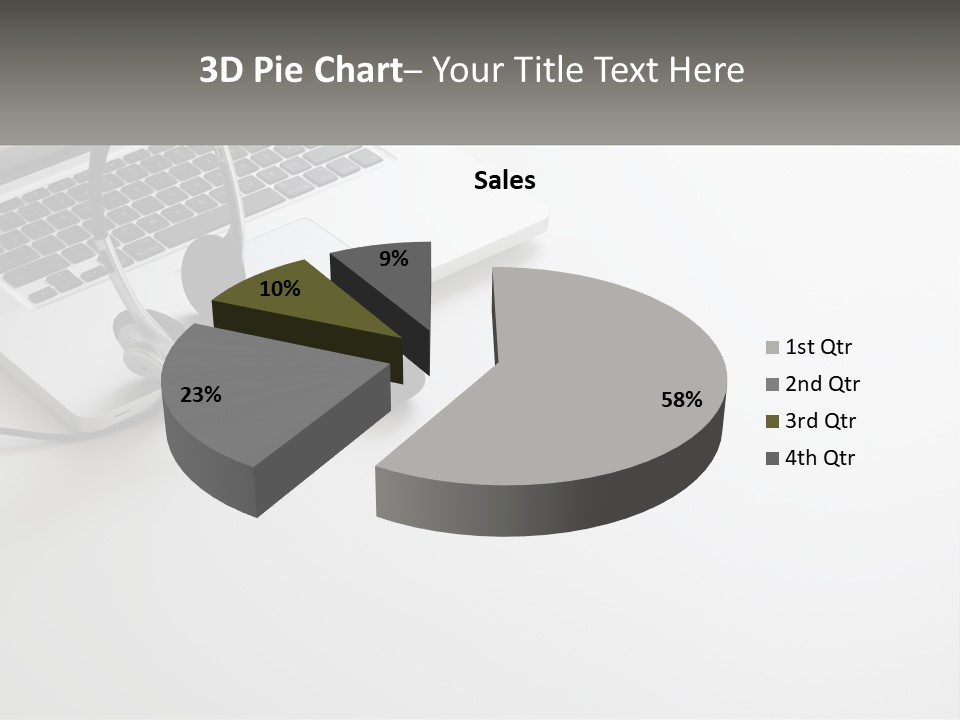 A Laptop With A Headset On Top Of It PowerPoint Template
