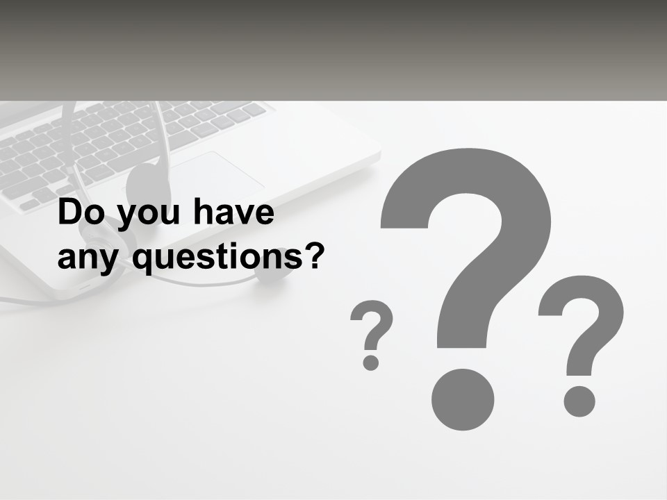 A Laptop With A Headset On Top Of It PowerPoint Template