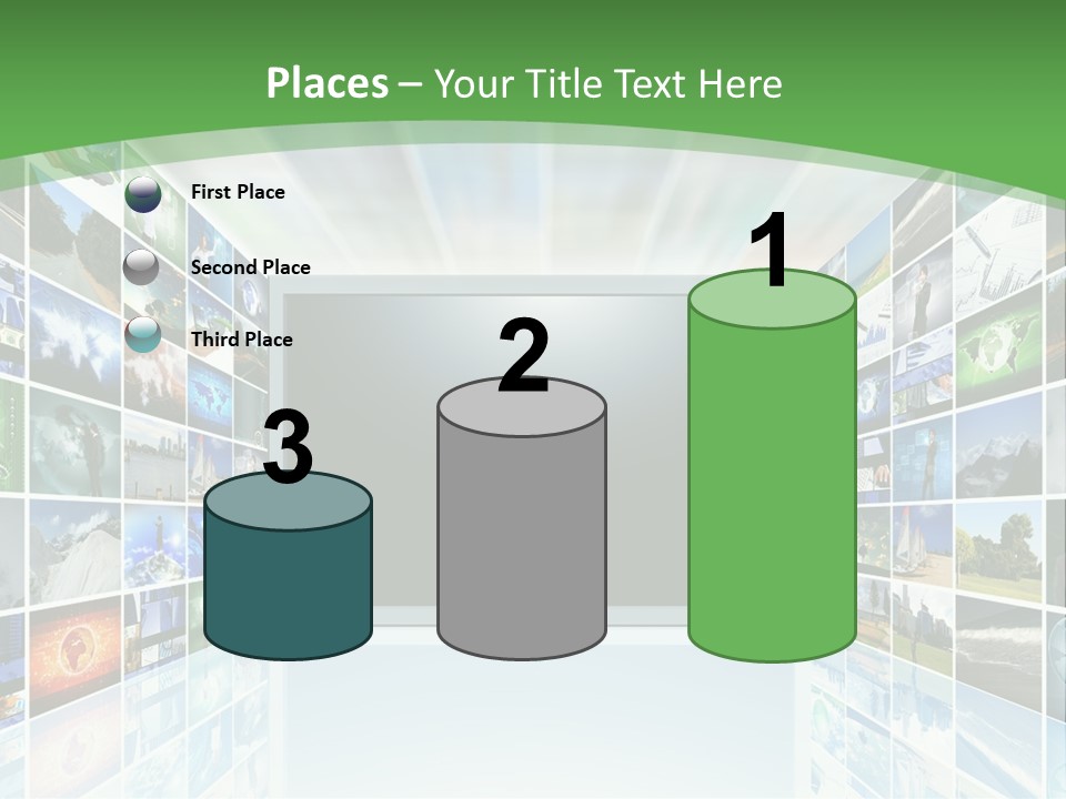 A Room Filled With Lots Of Different Pictures PowerPoint Template