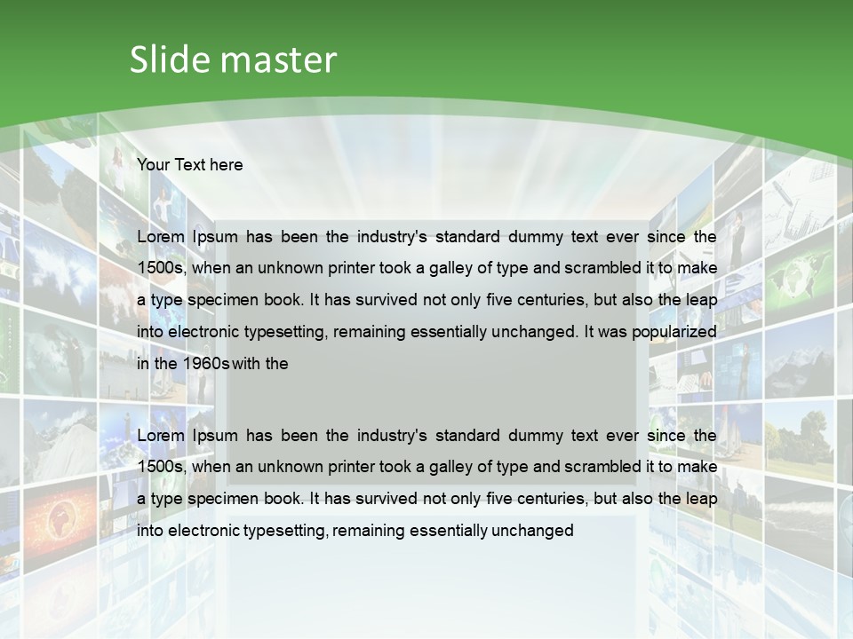 A Room Filled With Lots Of Different Pictures PowerPoint Template