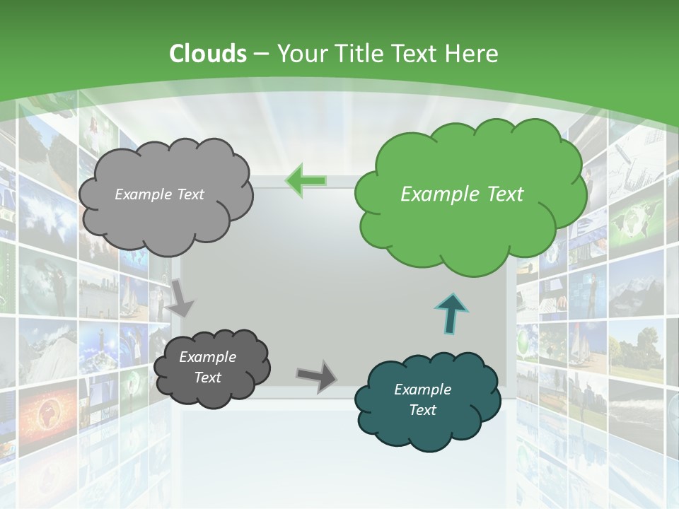 A Room Filled With Lots Of Different Pictures PowerPoint Template