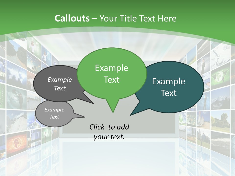 A Room Filled With Lots Of Different Pictures PowerPoint Template