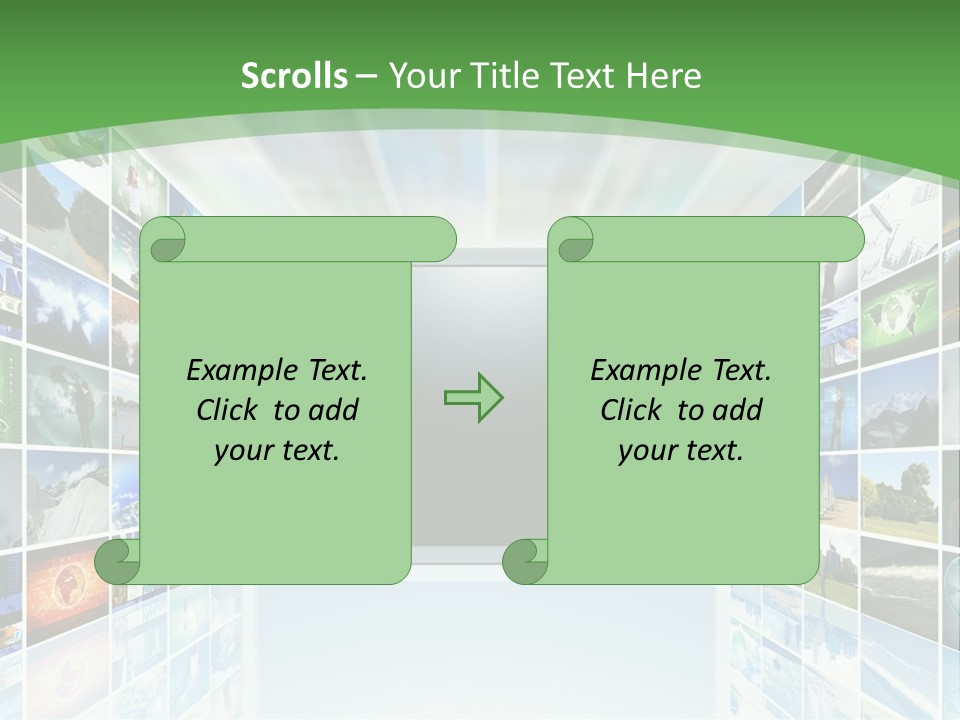A Room Filled With Lots Of Different Pictures PowerPoint Template