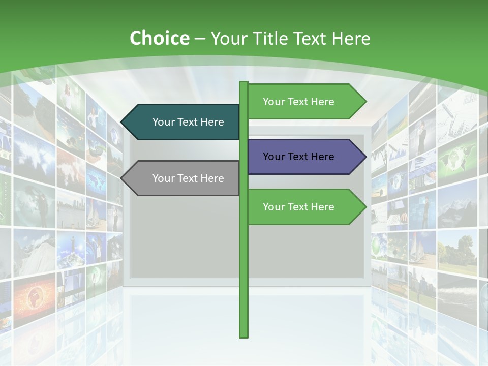A Room Filled With Lots Of Different Pictures PowerPoint Template