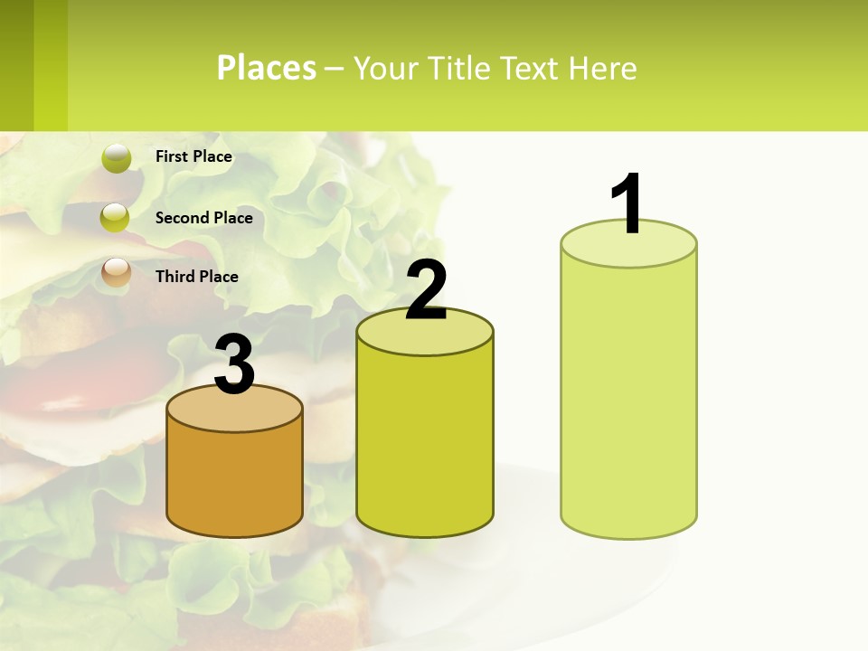 A Big Sandwich With Lettuce And Tomatoes On It PowerPoint Template