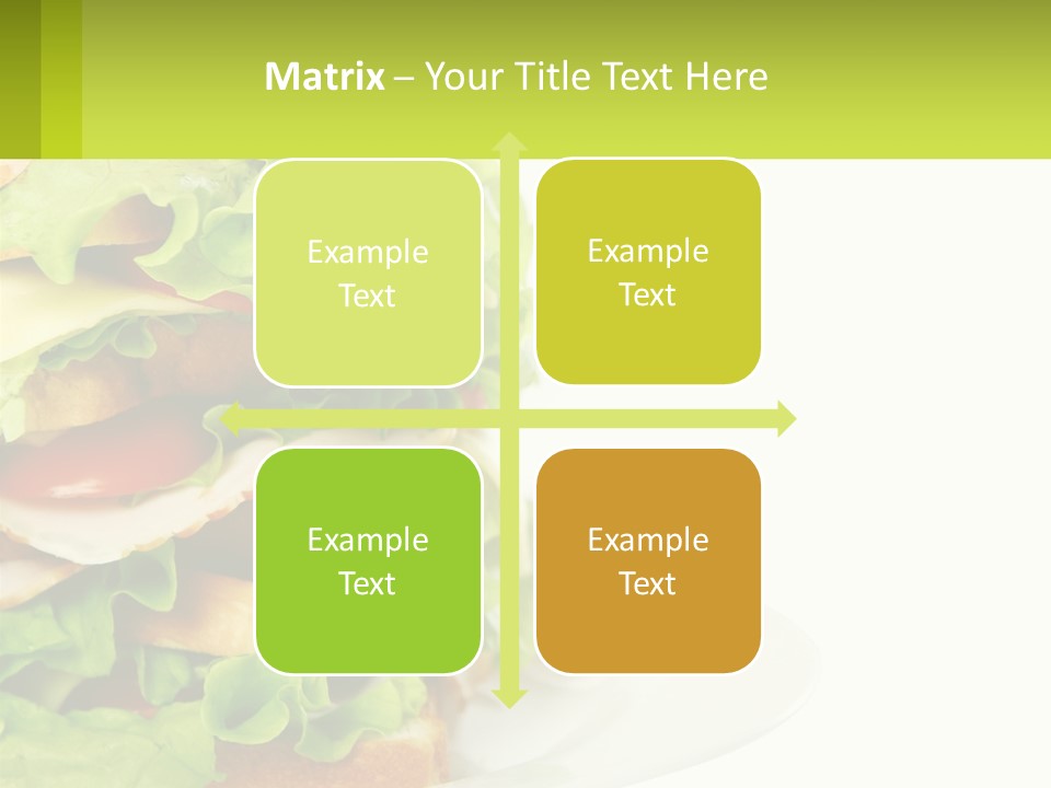 A Big Sandwich With Lettuce And Tomatoes On It PowerPoint Template
