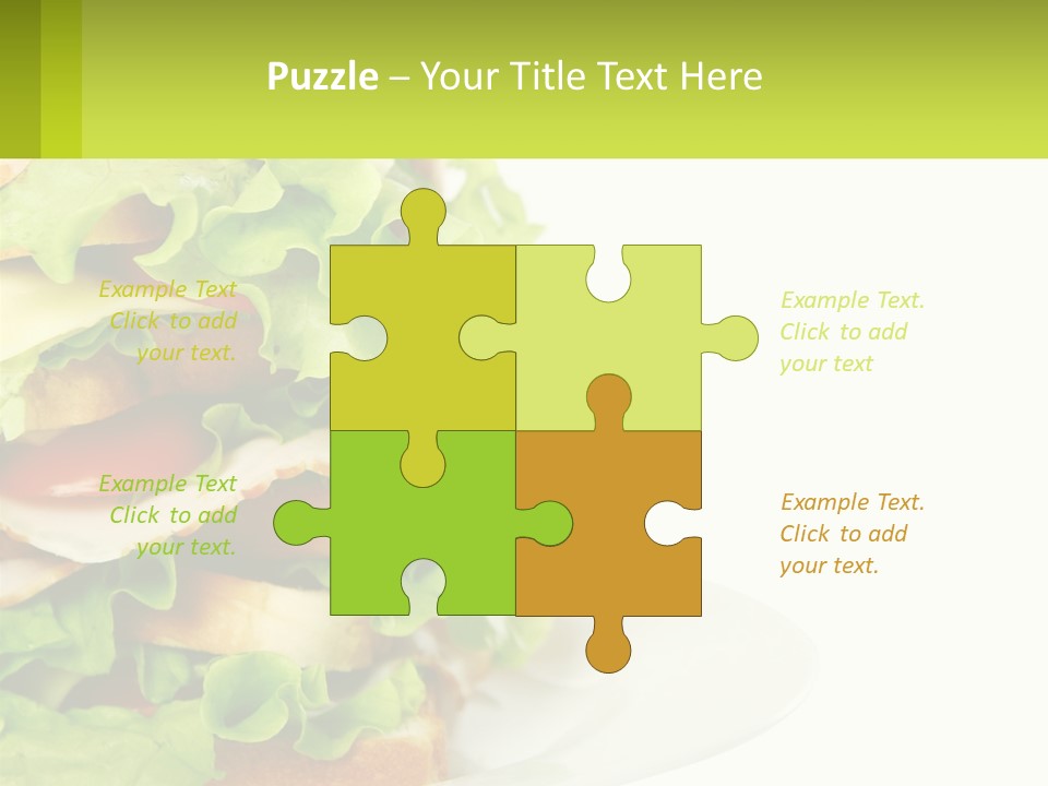 A Big Sandwich With Lettuce And Tomatoes On It PowerPoint Template