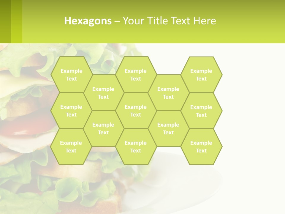 A Big Sandwich With Lettuce And Tomatoes On It PowerPoint Template
