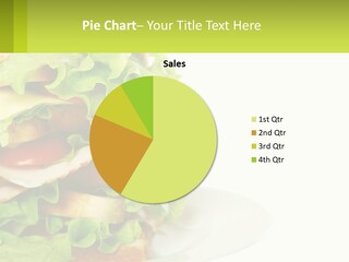 A Big Sandwich With Lettuce And Tomatoes On It PowerPoint Template