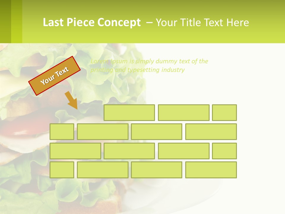 A Big Sandwich With Lettuce And Tomatoes On It PowerPoint Template
