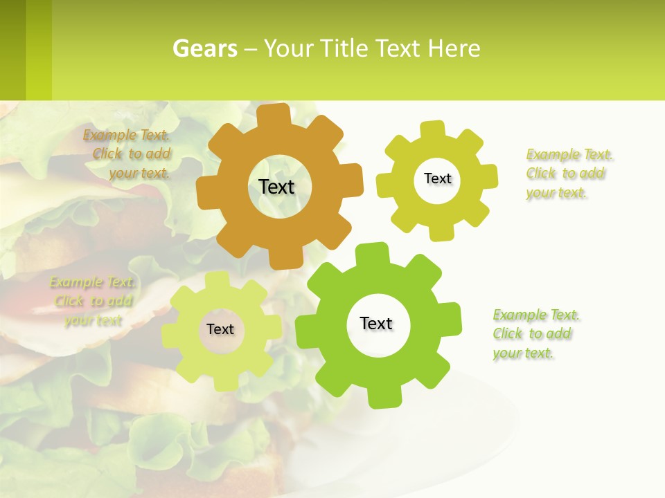 A Big Sandwich With Lettuce And Tomatoes On It PowerPoint Template