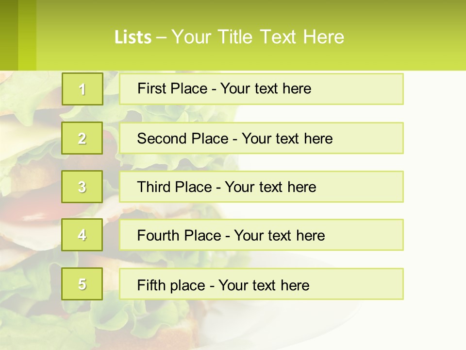 A Big Sandwich With Lettuce And Tomatoes On It PowerPoint Template