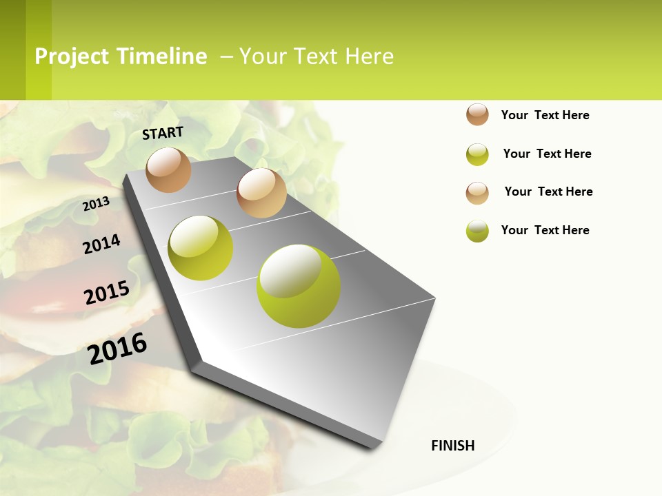 A Big Sandwich With Lettuce And Tomatoes On It PowerPoint Template