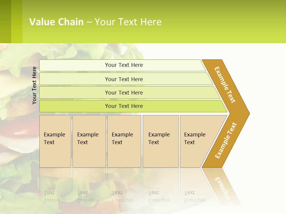 A Big Sandwich With Lettuce And Tomatoes On It PowerPoint Template